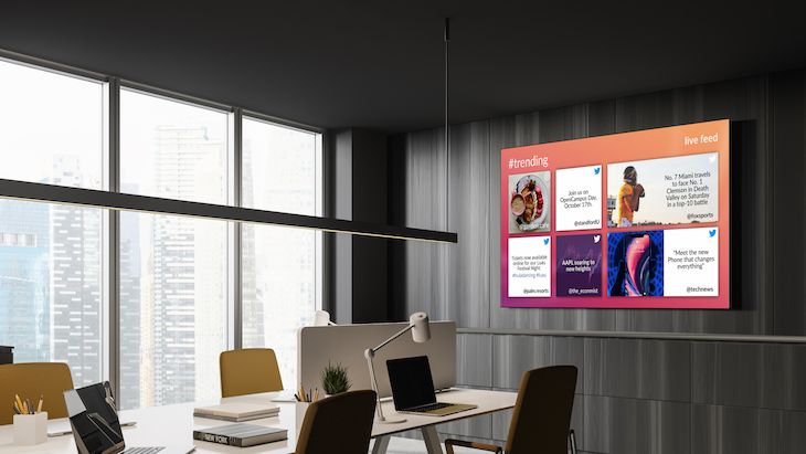 Share a corporate social media wall with Fugo digital signage software