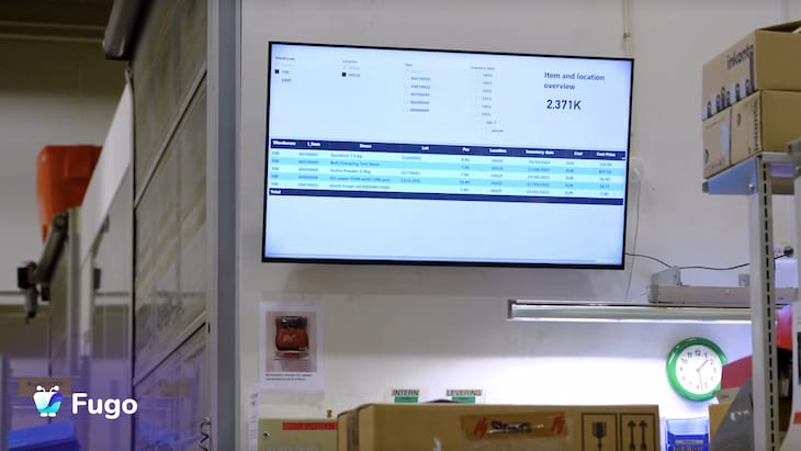 Warehouse digital signage display for deskless workers