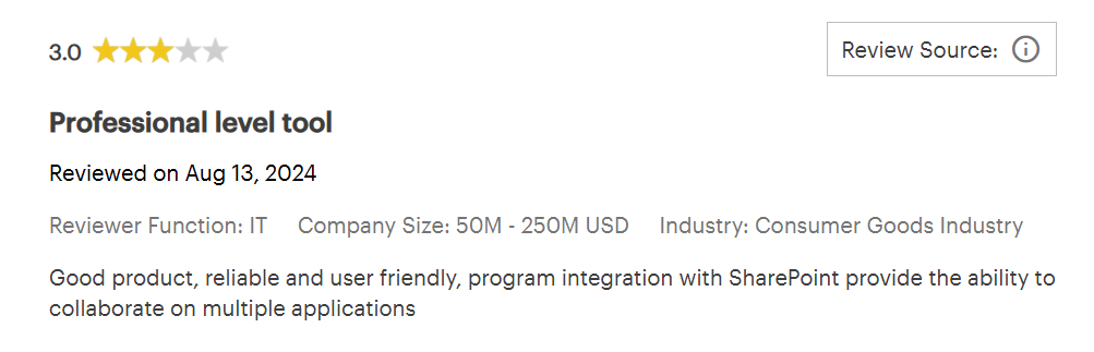 An average Microsoft 365 review.