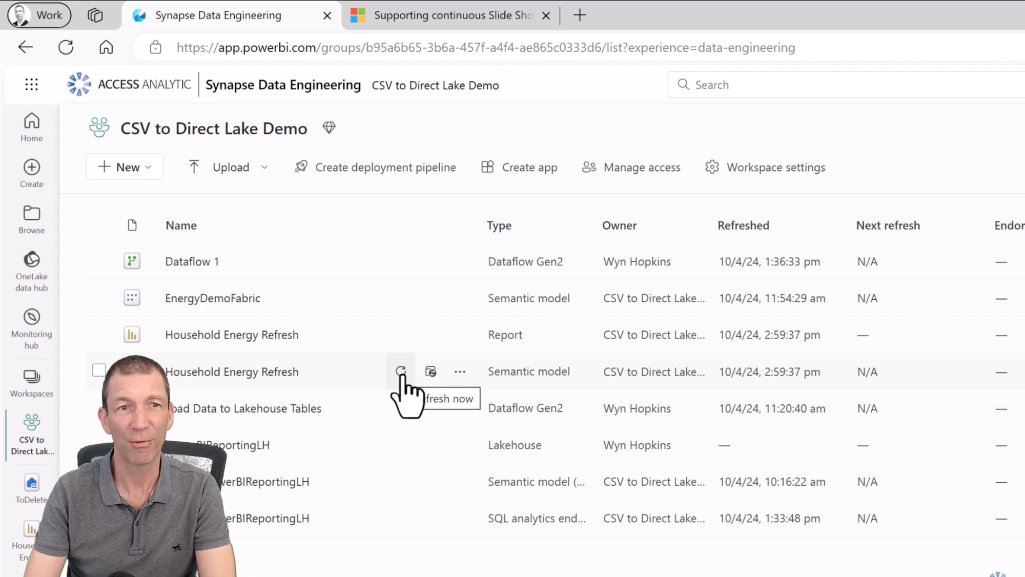 Screenshot showing how to update the auto-refresh in the PowerPoint Power BI add in